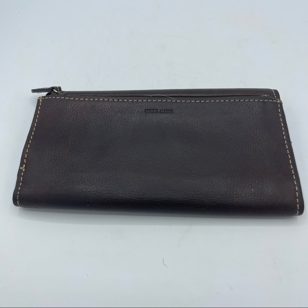 FOSSIL Bifold Leather Brown Wallet Credit Card ID Slots Checkbook Holder - Picture 5 of 6